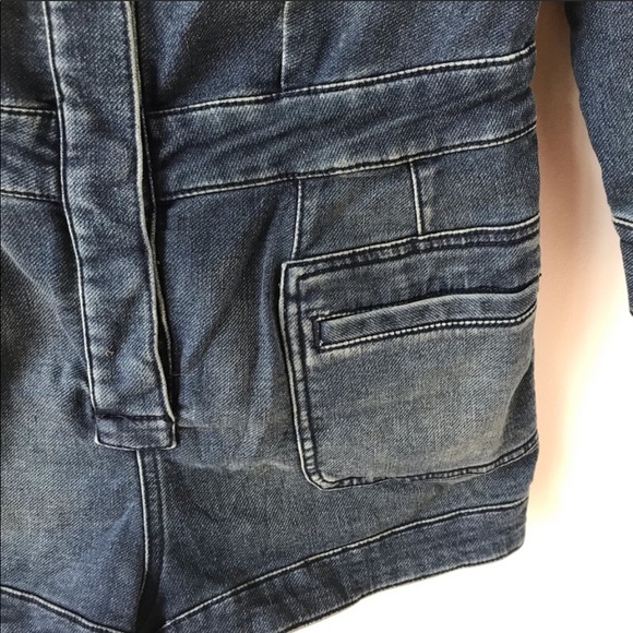 Free People Fiona denim Romper size 4 - Picture 6 of 8